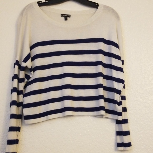 EXPRESS Crop Striped Sweater - Picture 1 of 3